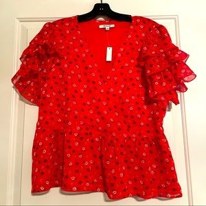 NWT Madewell Floral Peplum Top